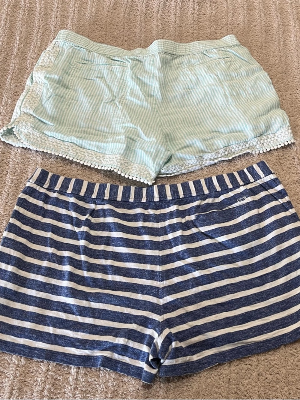 Vineyard Vines. Striped Blue & Mint Green  Shorts Set - Picture 2 of 7